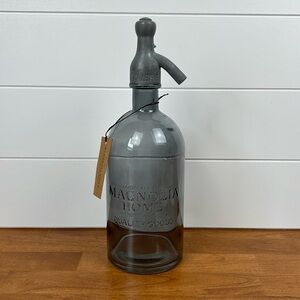 Magnolia homes glass seltzer bottle brand new with tags NWT farmhouse decor